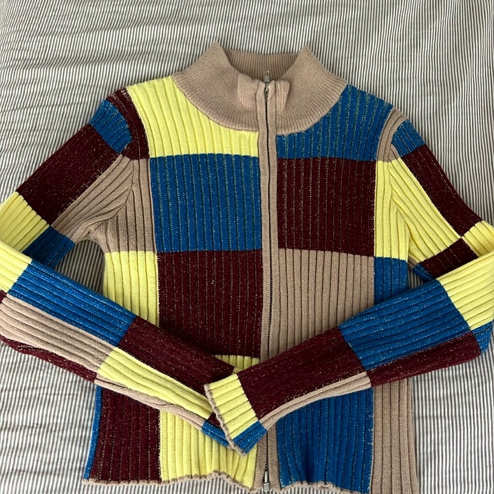 Retro  Zip Cardigan